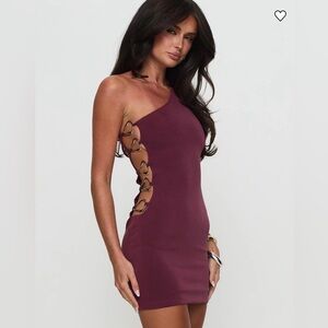Princess Polly One-Shoulder Plum Dress